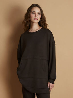 Bisiklet Yaka Kad?n Sweatshirt Tunik