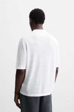 100% HEMP KNIT POLO SHIRT - Zara фото 3
