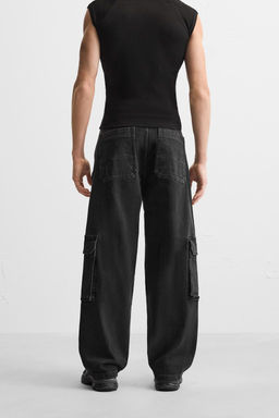 CARGO POCKET DENIM TROUSERS - Zara фото 3