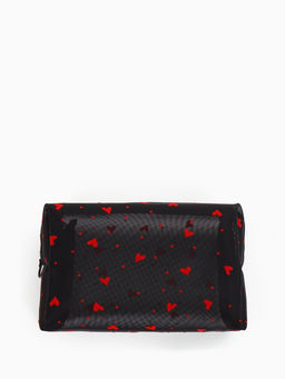 Косметичка дор Сердца, сетка 18*7,5*10, отд на молнии, черный