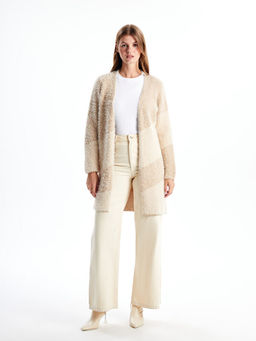 ?al Yaka Renk Bloklu Uzun Kollu Kad?n Triko H?rka