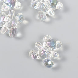 Цена за 6 шт. Бусина для творчества пластик Медвежонок 3D прозрачный перламутр 3х1,5х3,2 см - Арт узор фото 3