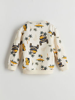 Bisiklet Yaka Bask?l? Erkek ?ocuk Sweatshirt 2li