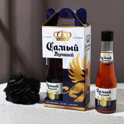 Подарочный набор Экстра мужик: гель для душа 250 мл и мочалка для тела, Чистое счастье