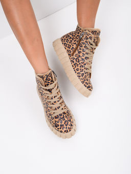 Ботинки EDART 217.91505be. Коричневый леопард/шерсть