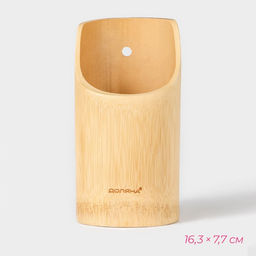 Набор кухонных принадлежностей Доляна «Бамбуковый лес», 3 предмета на подставке: 1 лопатка, 2 ложки