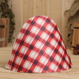 Шапка для бани Красная клетка принт