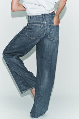 JEANS TRF WIDE LEG CINTURA CRUZADA TIRO ALTO / Azul / Gris - Zara фото 6