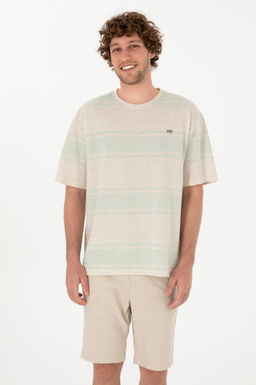 Erkek Comfort Fit Bisiklet Yaka Su Ye_ili Ti__rt Sepette S_rpriz _ndirim