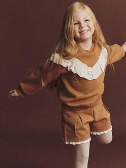 Bisiklet Yaka F?rf?rl? K?z ?ocuk Sweatshirt