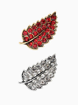 Цена за 12 шт. Брошь маленькая «Листик», МИКС