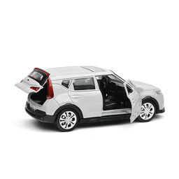 Машина металл KIA Soul 12 см, (двери, багаж., серебряный) инерц., в коробке