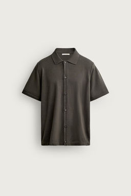 CAMISA PUNTO RELAXED FIT / Verde gris - Zara фото 8