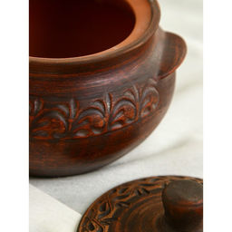 Горшок для запекания с крышкой «Лоли», декор, красная глина, 600 мл, микс