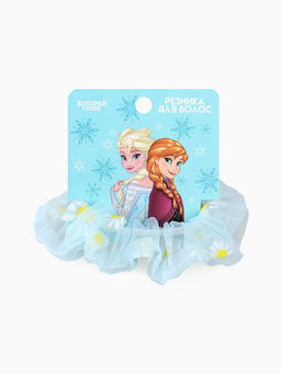 Цена за 2 шт. Резинка для волос «Ромашка» голубая, Холодное сердце