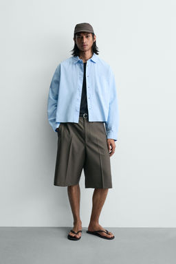 CAMISA BOXY FIT LAVADA / Azul claro