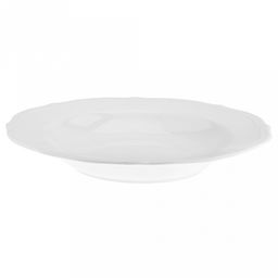"Совершенство" Тарелка глубокая фарфоровая д255мм h39мм, 620мл, белый, рельефный декор, волнистый край (Китай)