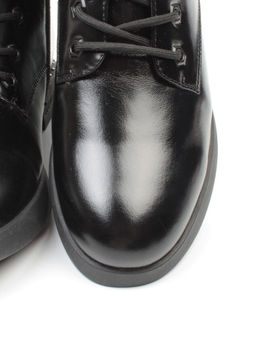 01-CH6315-21B100M BLACK Ботинки демисезонные женские (натуральная кожа, байка) - Фабричный китай фото 15