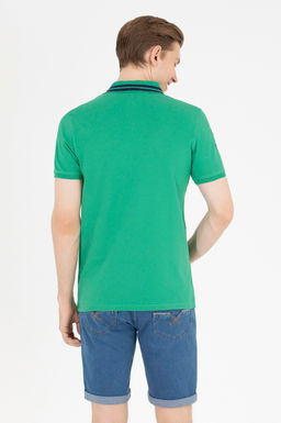Мужская зеленая футболка с воротником поло Basic - U.s. polo assn фото 5