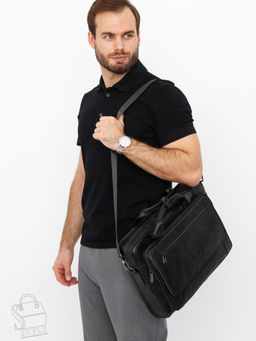 Портфель мужской кожаный 710XL black Fuzhiniao