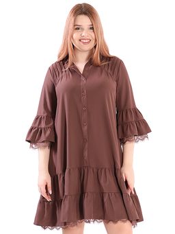 Шоколадное платье большого размера