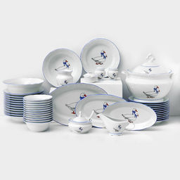 Сервиз столовый Добрушский завод «Гуси», 48 предметов, фарфор, белый