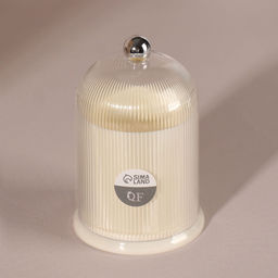 Органайзер для ватных палочек, с крышкой, d=7.4×11.6 см, молочный, прозрачный