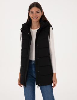 Siyah __kar_labilir Kap__onlu Yelek