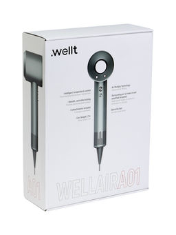 Фен WELLT A01 WELLAIR, 1600 Вт, 5 насадок, 3 скорости, 4 темп. режима, ионизация, серый