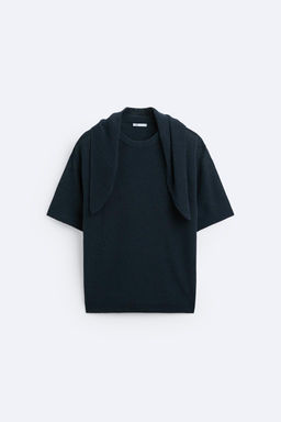 KNIT T-SHIRT WITH NECKERCHIEF - Zara фото 5