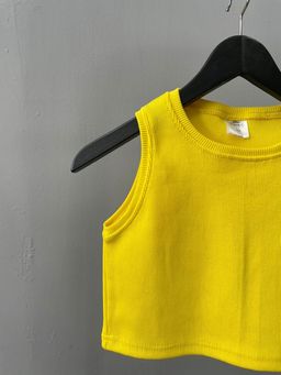 Топ Кашкорсе Хлопок с лайкрой качество пенье, желтый - Knitka wear фото 3