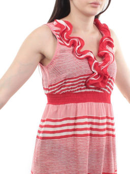 NK3391 RED/WHITE Платье летнее (65% хлопок, 35% вискоза)