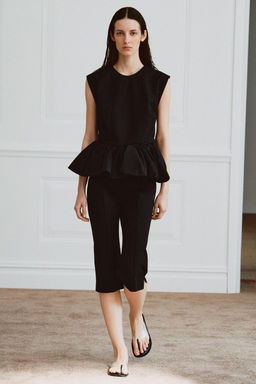 TOP PEPLUM MANGA SISA ZW COLLECTION / Negro