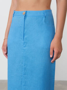 Юбка льняная 801281 аквамарин