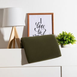 Плед Экономь и Я Темно-зеленый 150*180 см, пл.160 г/м2, 100% п/э