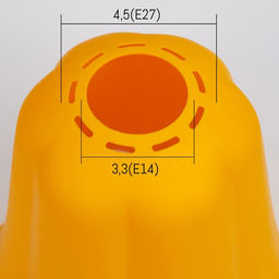 Цена за 2 шт. Плафон универсальный "Цветок"  Е14/Е27 желтый 14х14х13см