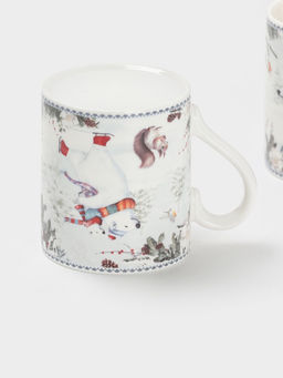 Набор кружек новогодних «Белый мишка», 2 шт., 220 мл, керамика, подарочная упаковка, белый