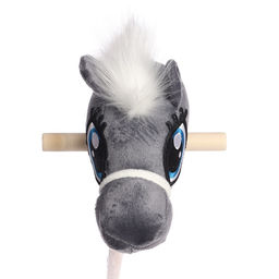 Мягкая игрушка Конь-скакун, на палке, МИКС, серая