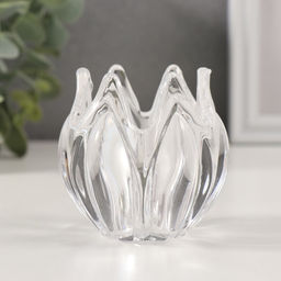 Стеклянный подсвечник на 1 свечу «Остроконечный тюльпан», прозрачный, 7×7×7 см