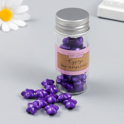 Сургуч в гранулах в баночке Звёздочки фиолетовый матовый 16 гр 7х3х3 см