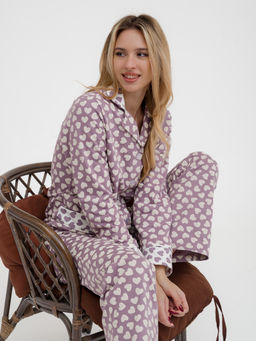 Пижама женская из футера Салли молочный