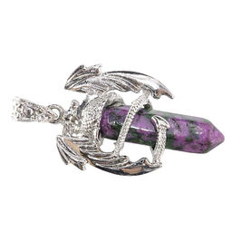 Подвеска Дракон с камнем Цоизит привлекает счастье, удачу и везение