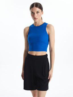 Bisiklet Yaka Dokulu Kad?n Crop