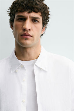 CAMISA REGULAR FIT 100% LINO / Blanco - Zara фото 5