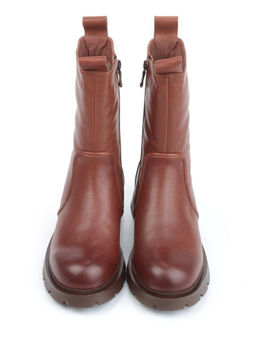 04-M2-245 BROWN Ботинки зимние женские (натуральная кожа, натуральный мех)