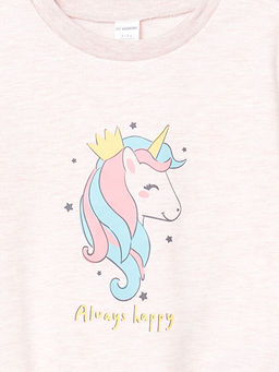 Bisiklet Yaka Bask?l? K?z Bebek Sweatshirt ve E?ofman Alt 2li - Waikiki фото 3