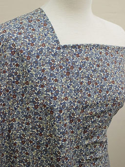 Импорт. хлопок Цветочная капель цв.синий, ш.1.45м, хлопок-100%, 100гр/м.кв - Купава фото 2