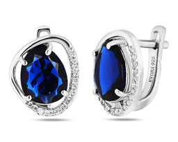 Серьги, синт.сапфир, Родос