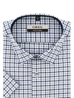 Сорочка мужская короткий рукав GREG 325/207/2123/ZN/1 STRETCH