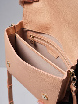 Кожаная сумка Deboro 30532 персик